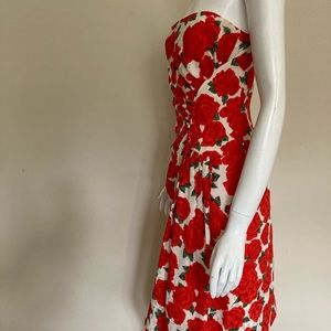 Vintage Silk Rose Print Dress